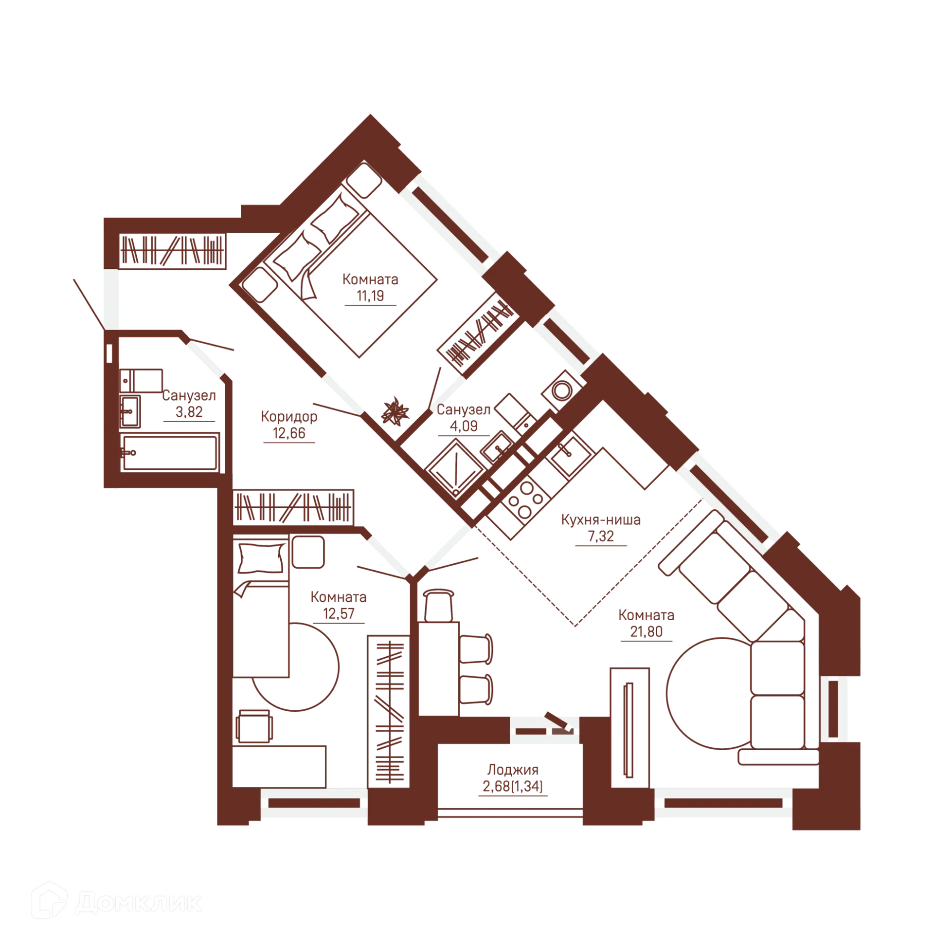 Фото квартиры в ЖК Три девятых