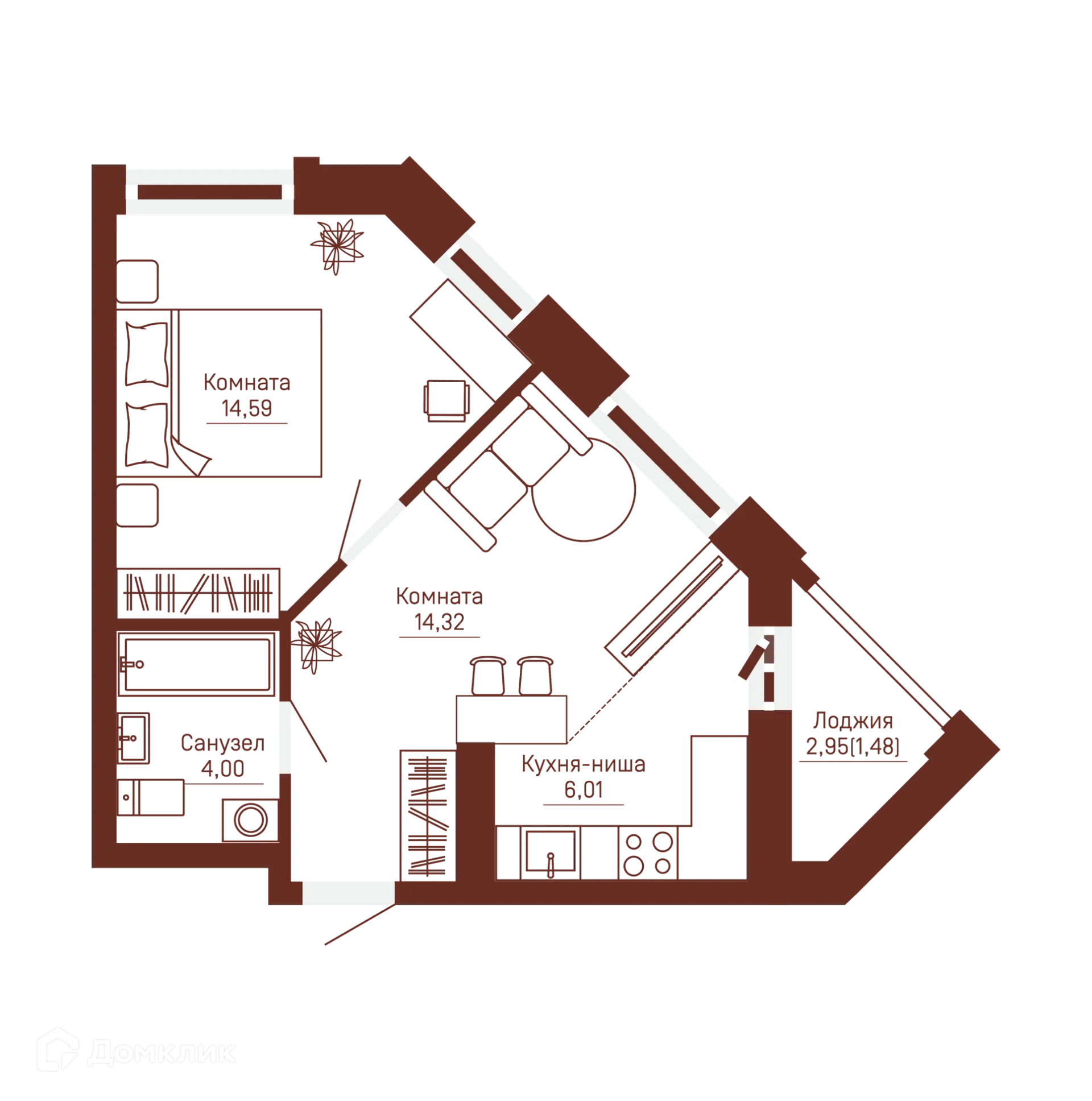 Фото квартиры в ЖК Три девятых