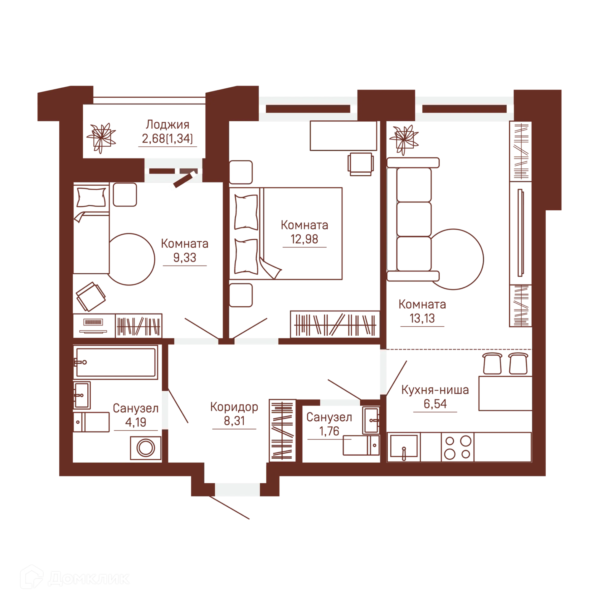 Фото квартиры в ЖК Три девятых