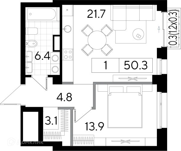 Квартира в ЖК Клубный дом  Строганов