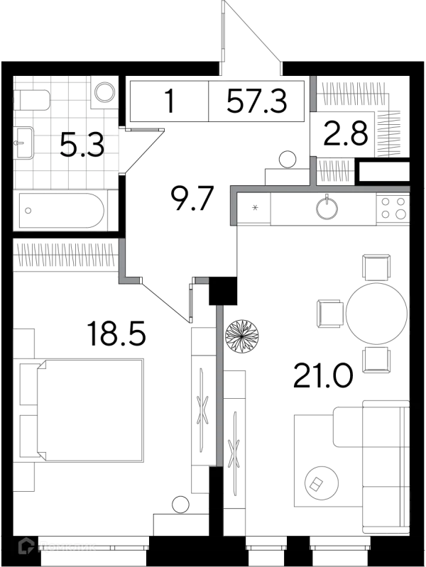 Квартира в ЖК Клубный дом  Строганов