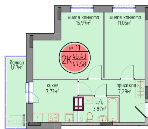 Фото квартиры в ЖК по улице Автозаводская