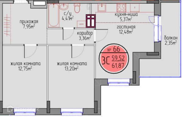 Фото квартиры в ЖК по улице Автозаводская