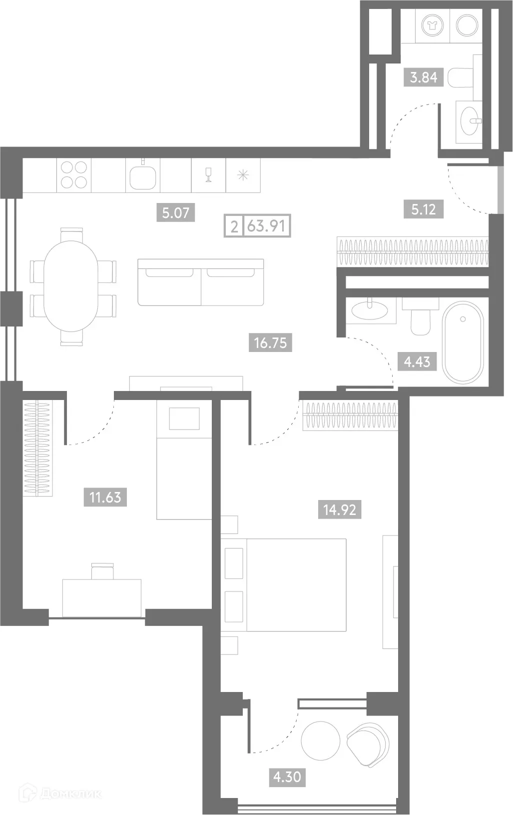 Фото квартиры в ЖК Клубный дом "Проявление"