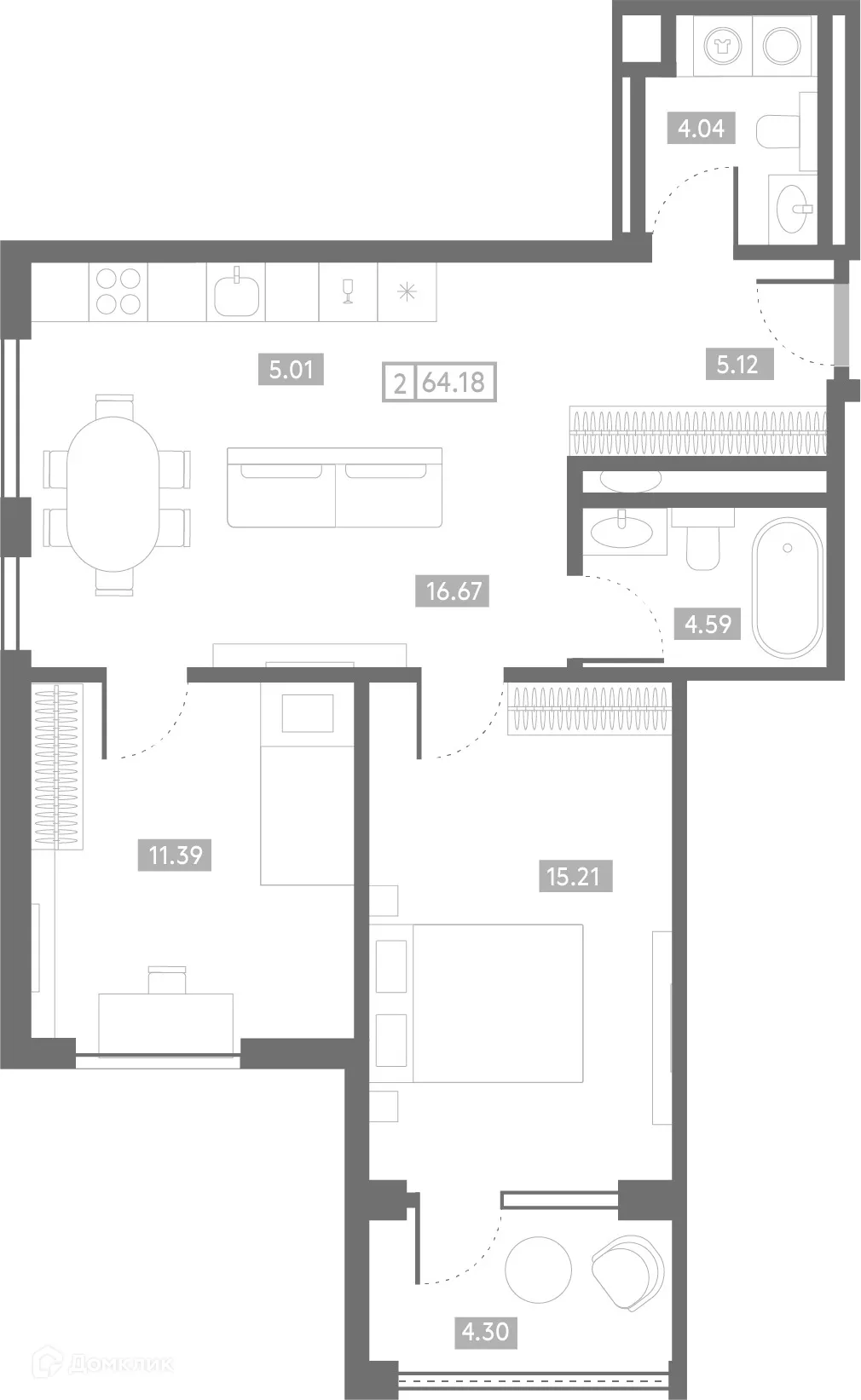 Фото квартиры в ЖК Клубный дом "Проявление"