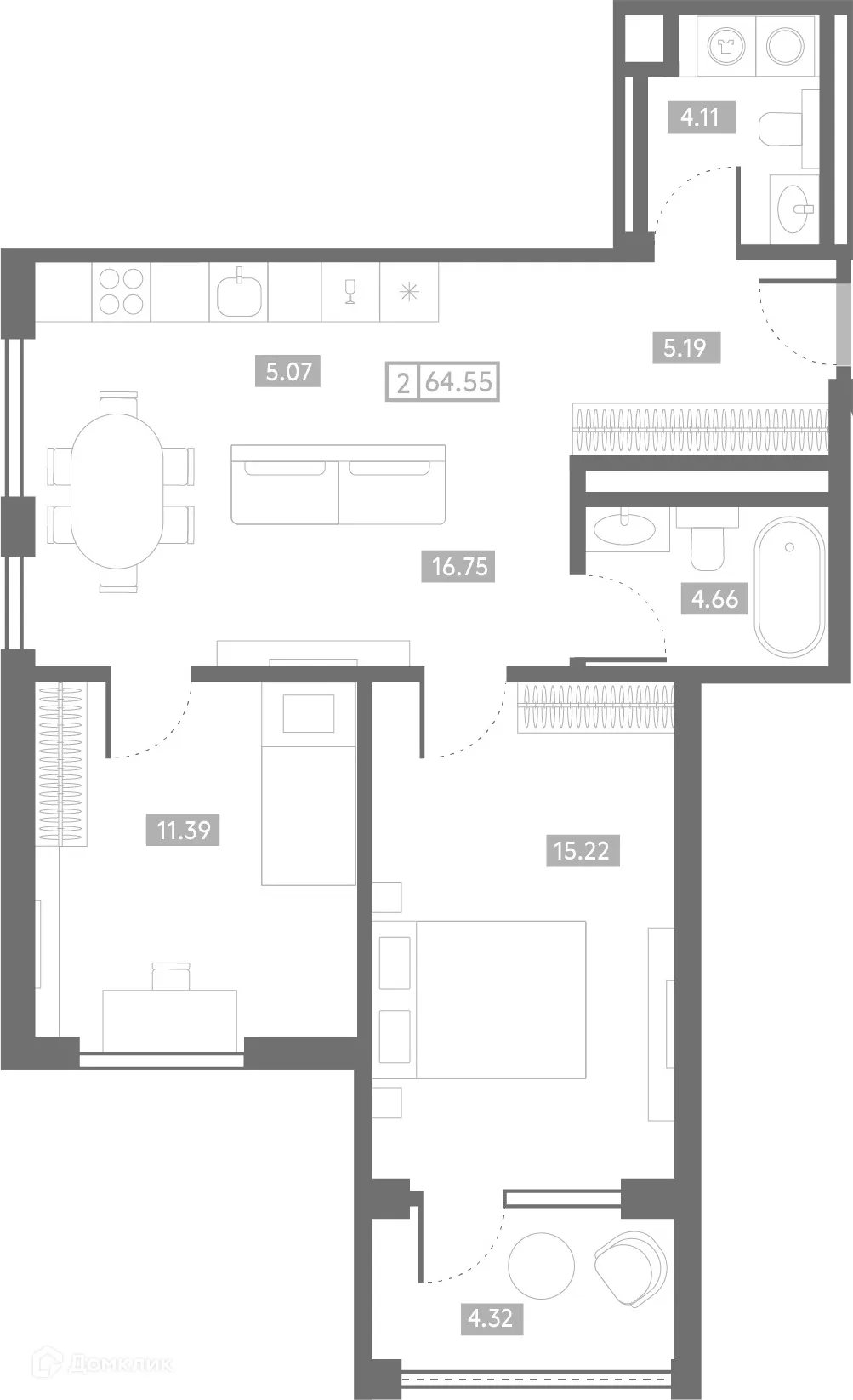 Фото квартиры в ЖК Клубный дом "Проявление"