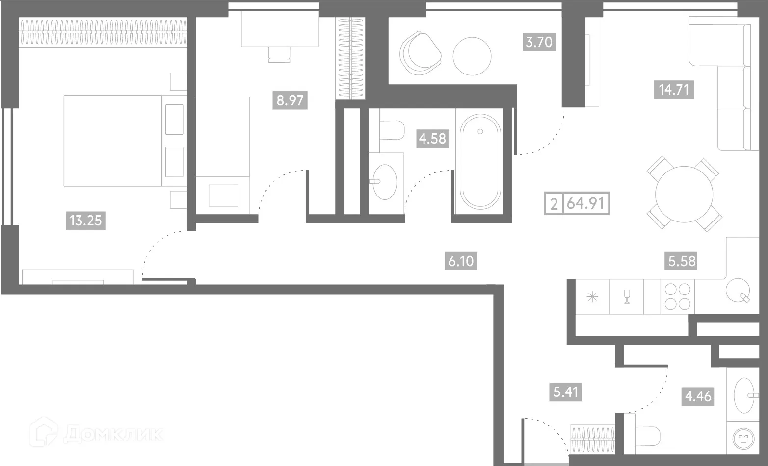 Фото квартиры в ЖК Клубный дом "Проявление"