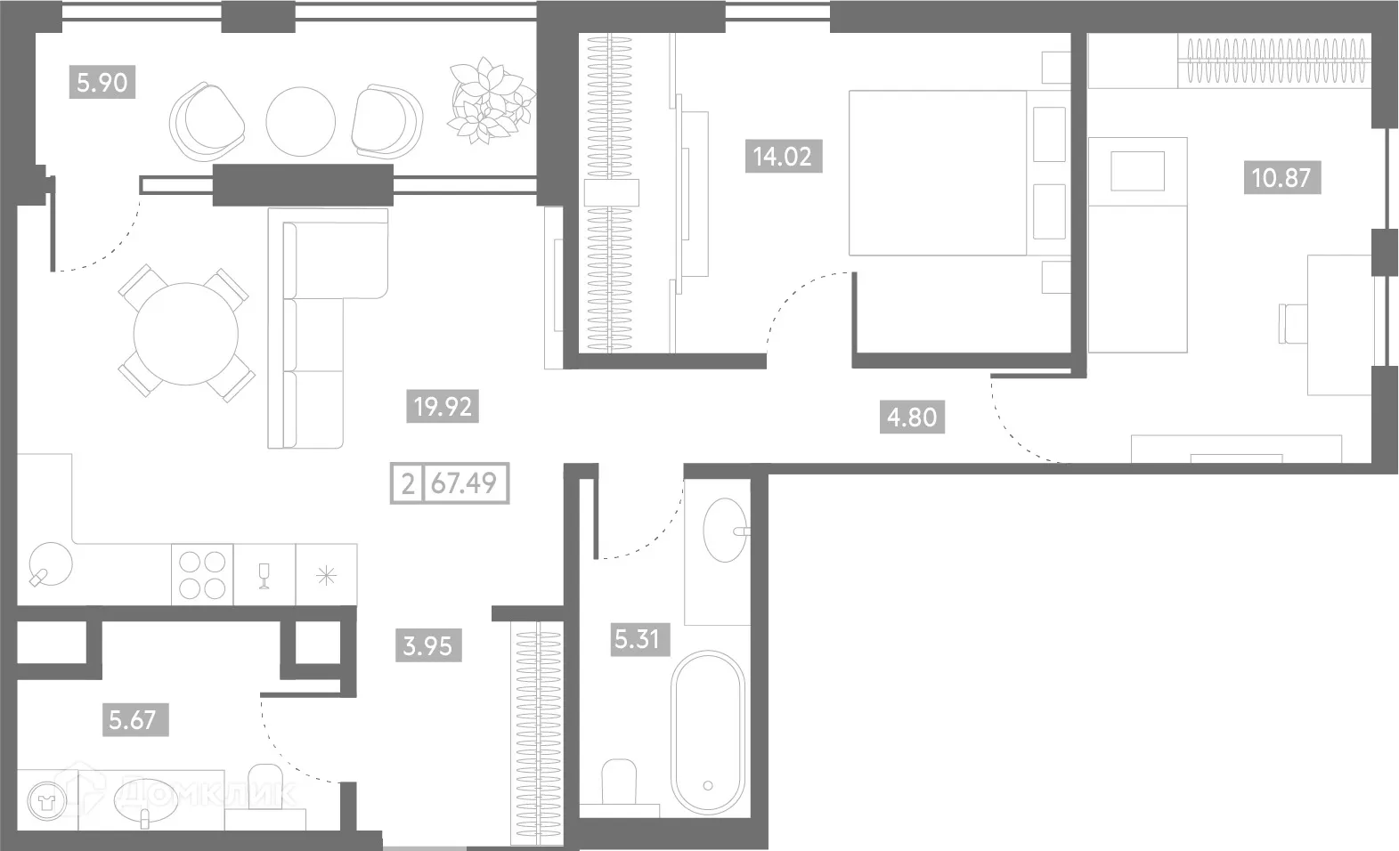 Фото квартиры в ЖК Клубный дом "Проявление"