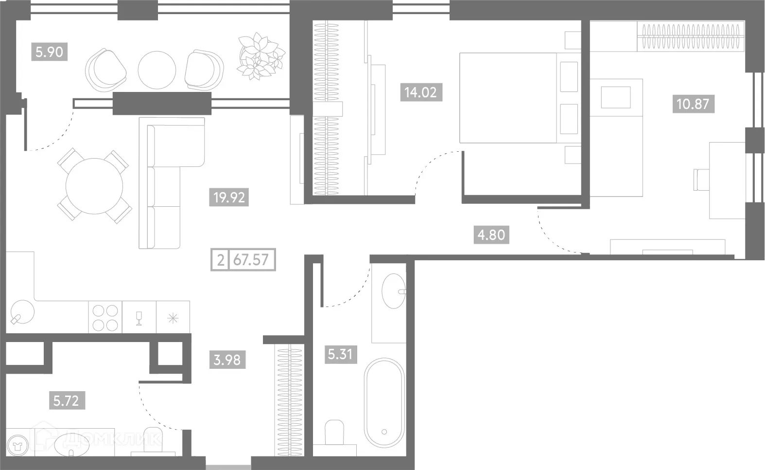 Фото квартиры в ЖК Клубный дом "Проявление"