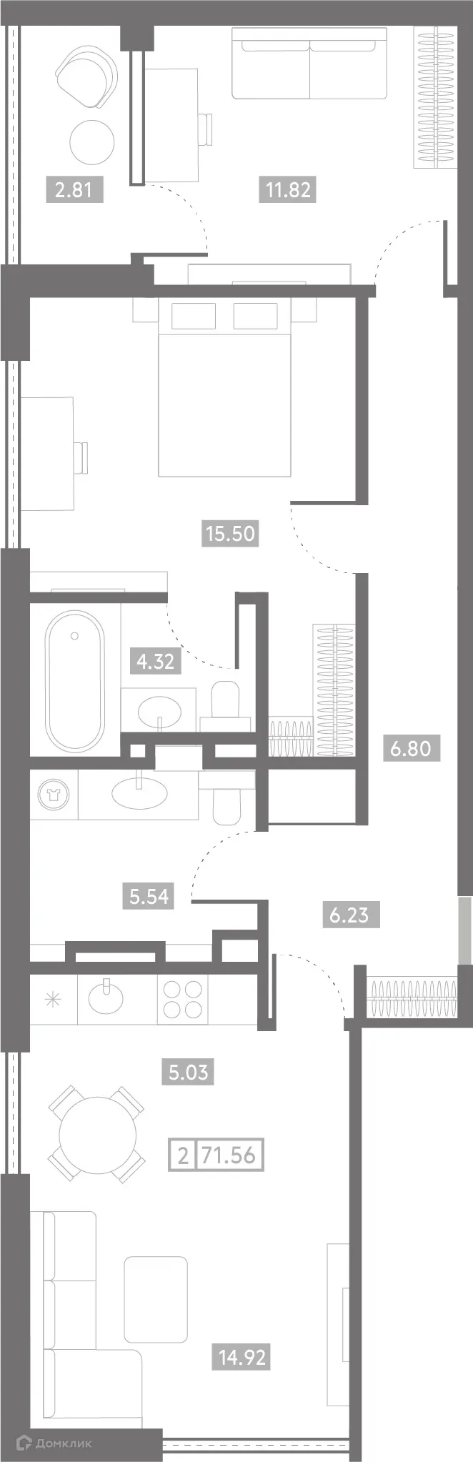Фото квартиры в ЖК Клубный дом "Проявление"