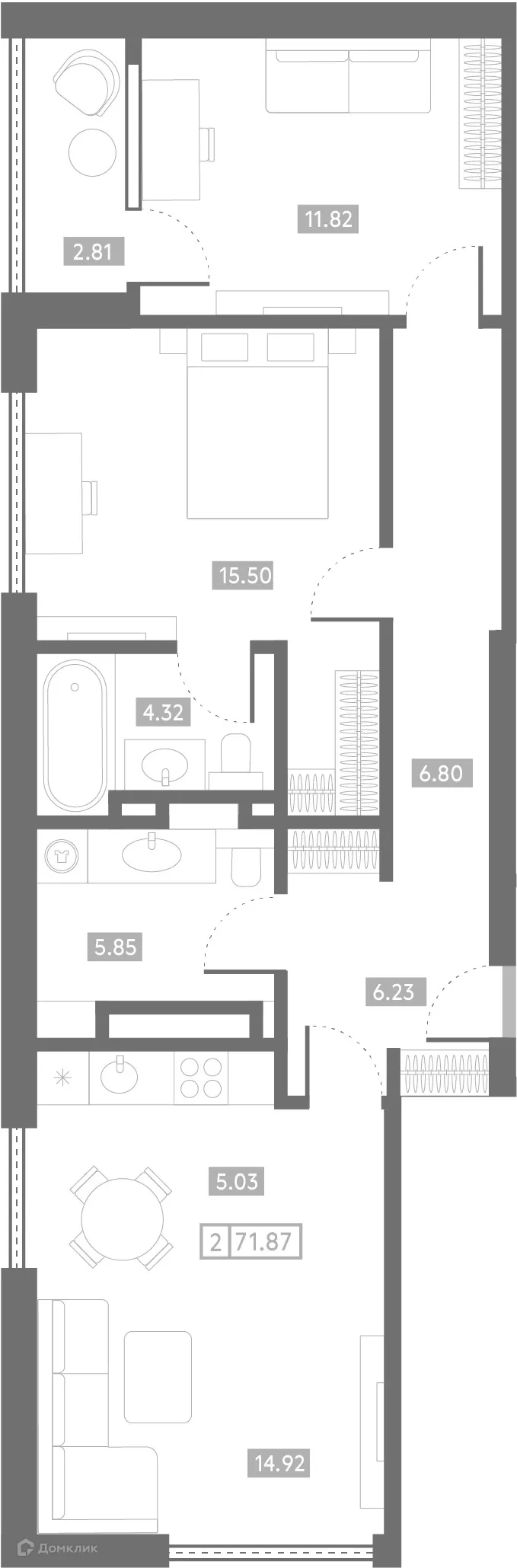 Фото квартиры в ЖК Клубный дом "Проявление"