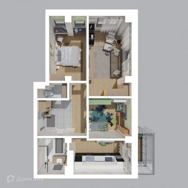 Планировка 3 комн. в ЖК СОСНЫ