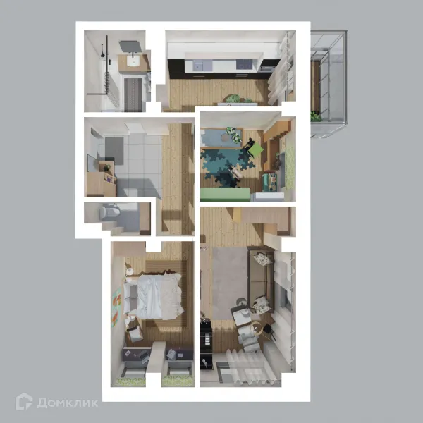 Планировка 3 комн. в ЖК СОСНЫ