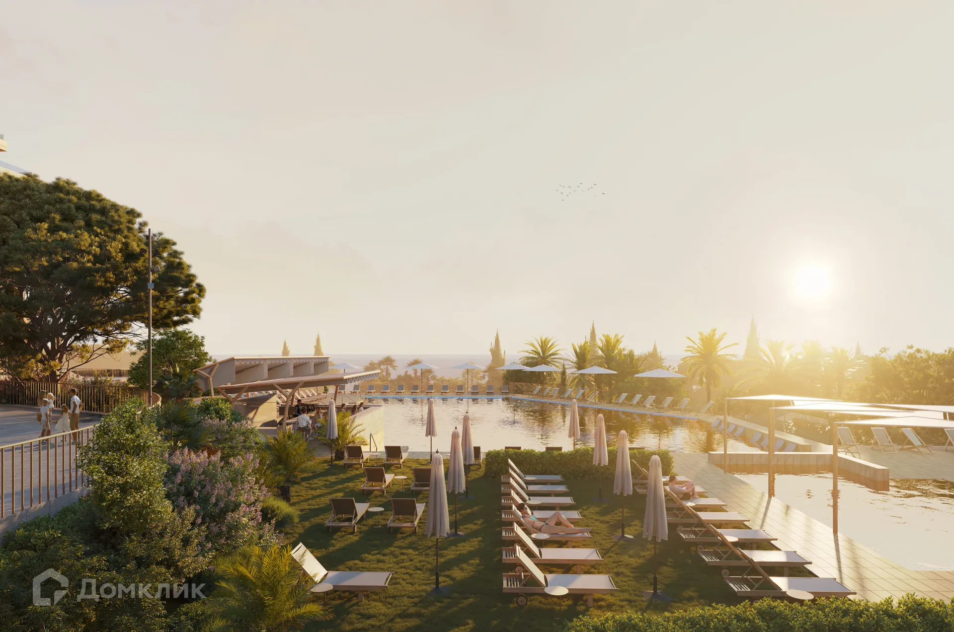 Планировка 3-комнатной квартиры 58.7 м² в ЖК ЖК Гостиничный комплекс "Нескучный сад", г. Сочи — фото 1