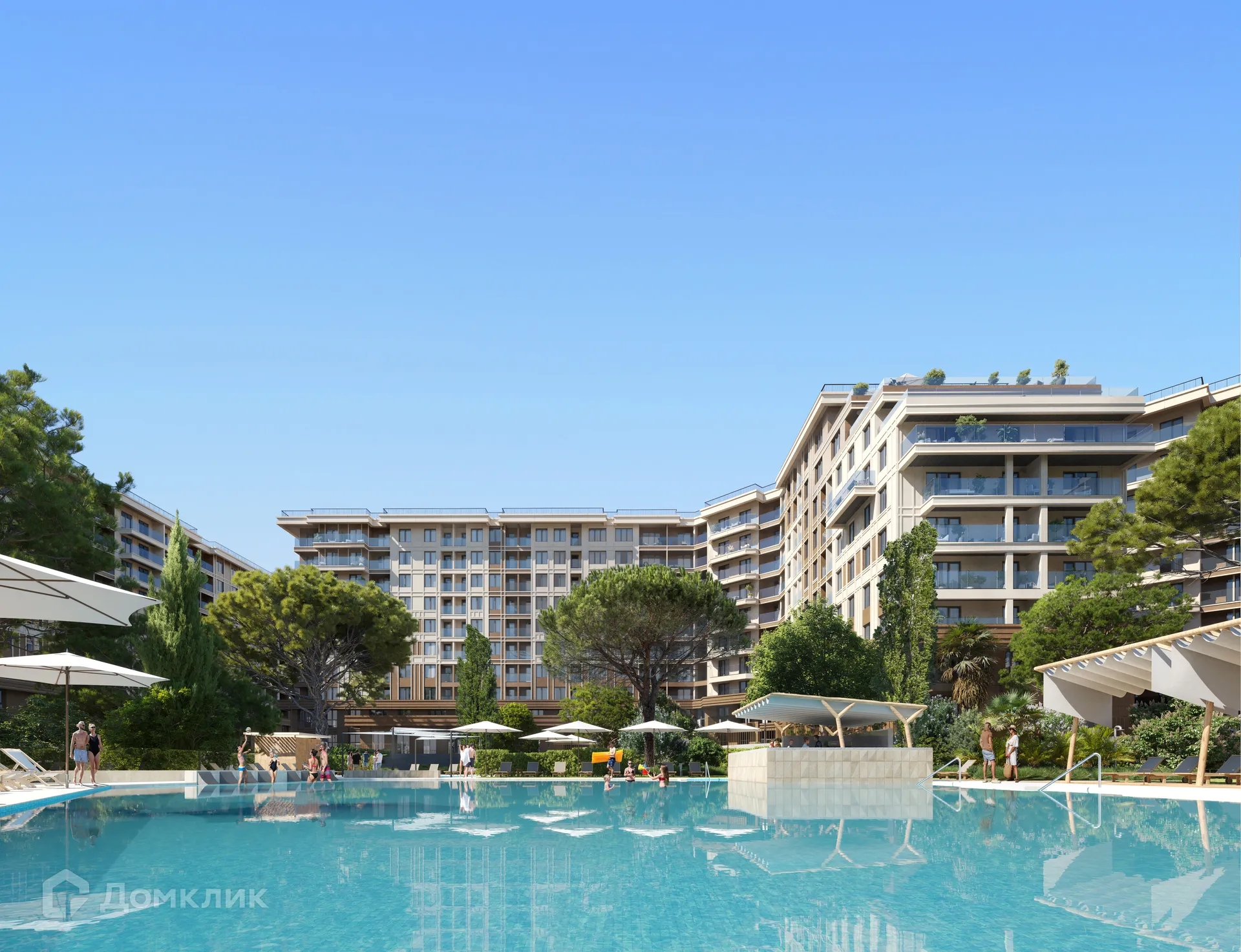 Планировка 3-комнатной квартиры 58.7 м² в ЖК ЖК Гостиничный комплекс "Нескучный сад", г. Сочи — фото 4