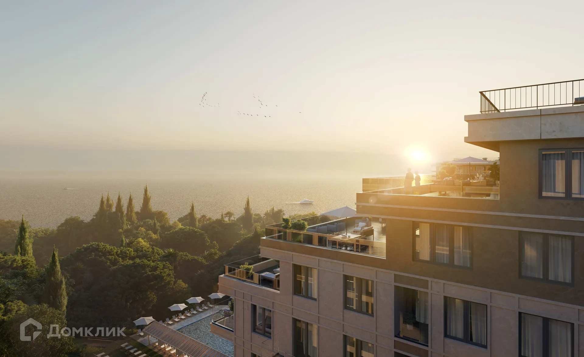 Планировка 3-комнатной квартиры 58.7 м² в ЖК ЖК Гостиничный комплекс "Нескучный сад", г. Сочи — фото 6