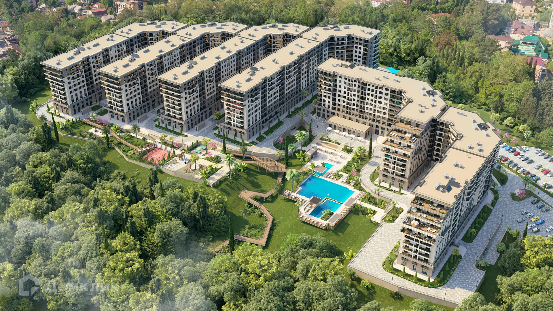 Планировка 3-комнатной квартиры 58.7 м² в ЖК ЖК Гостиничный комплекс "Нескучный сад", г. Сочи — фото 7