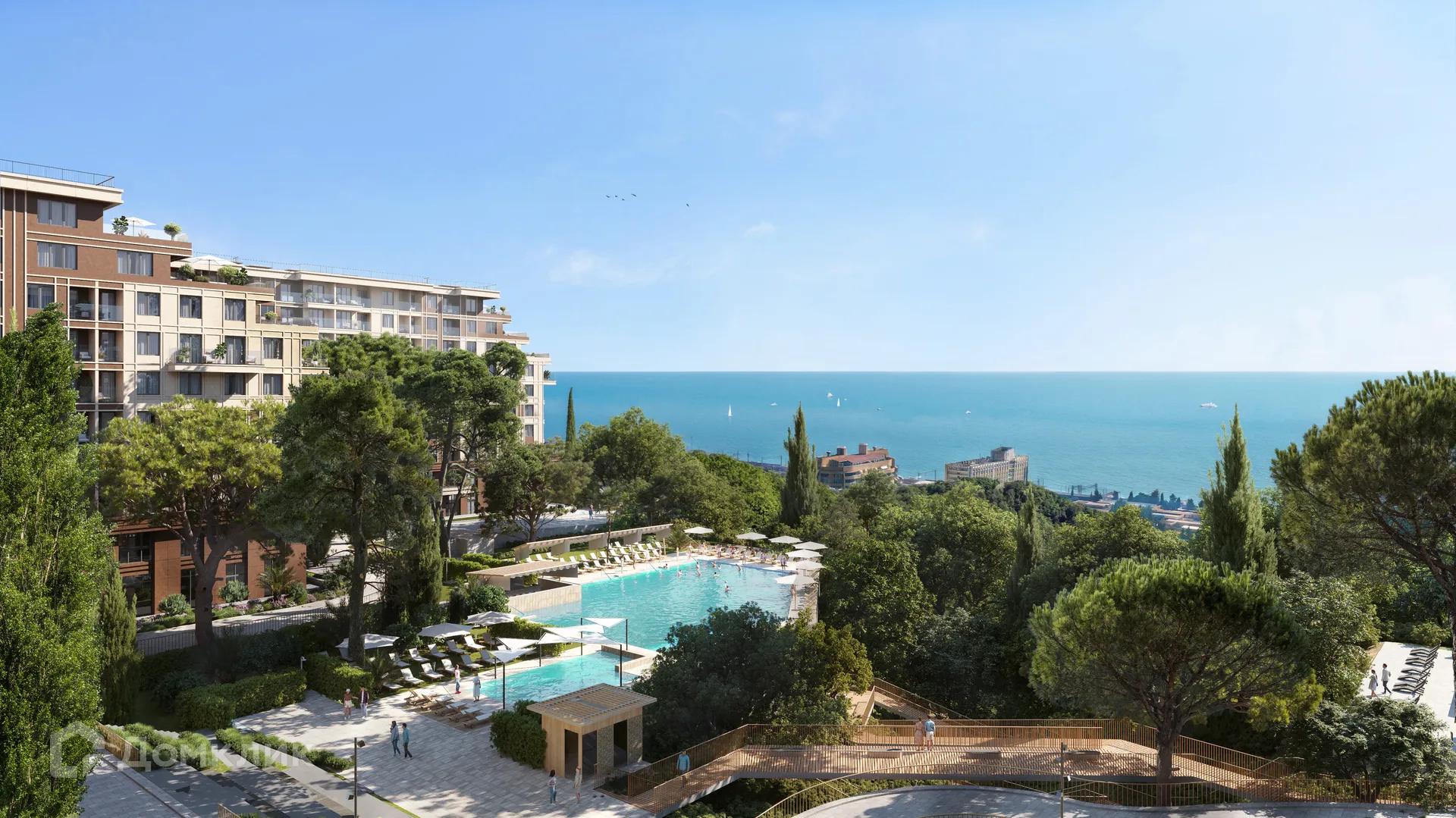 Планировка 3-комнатной квартиры 58.7 м² в ЖК ЖК Гостиничный комплекс "Нескучный сад", г. Сочи — фото 8