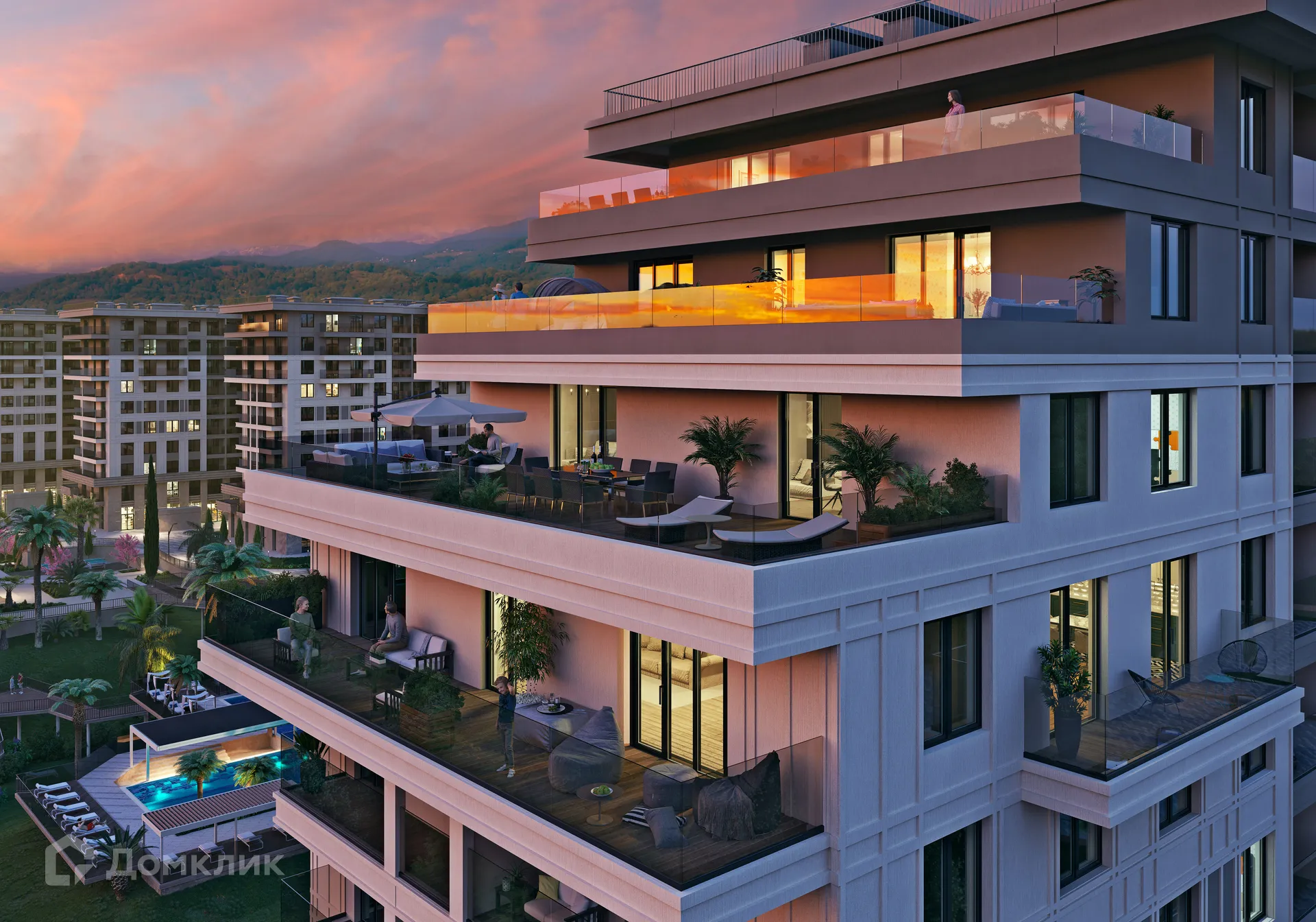 Планировка 3-комнатной квартиры 58.7 м² в ЖК ЖК Гостиничный комплекс "Нескучный сад", г. Сочи — фото 9