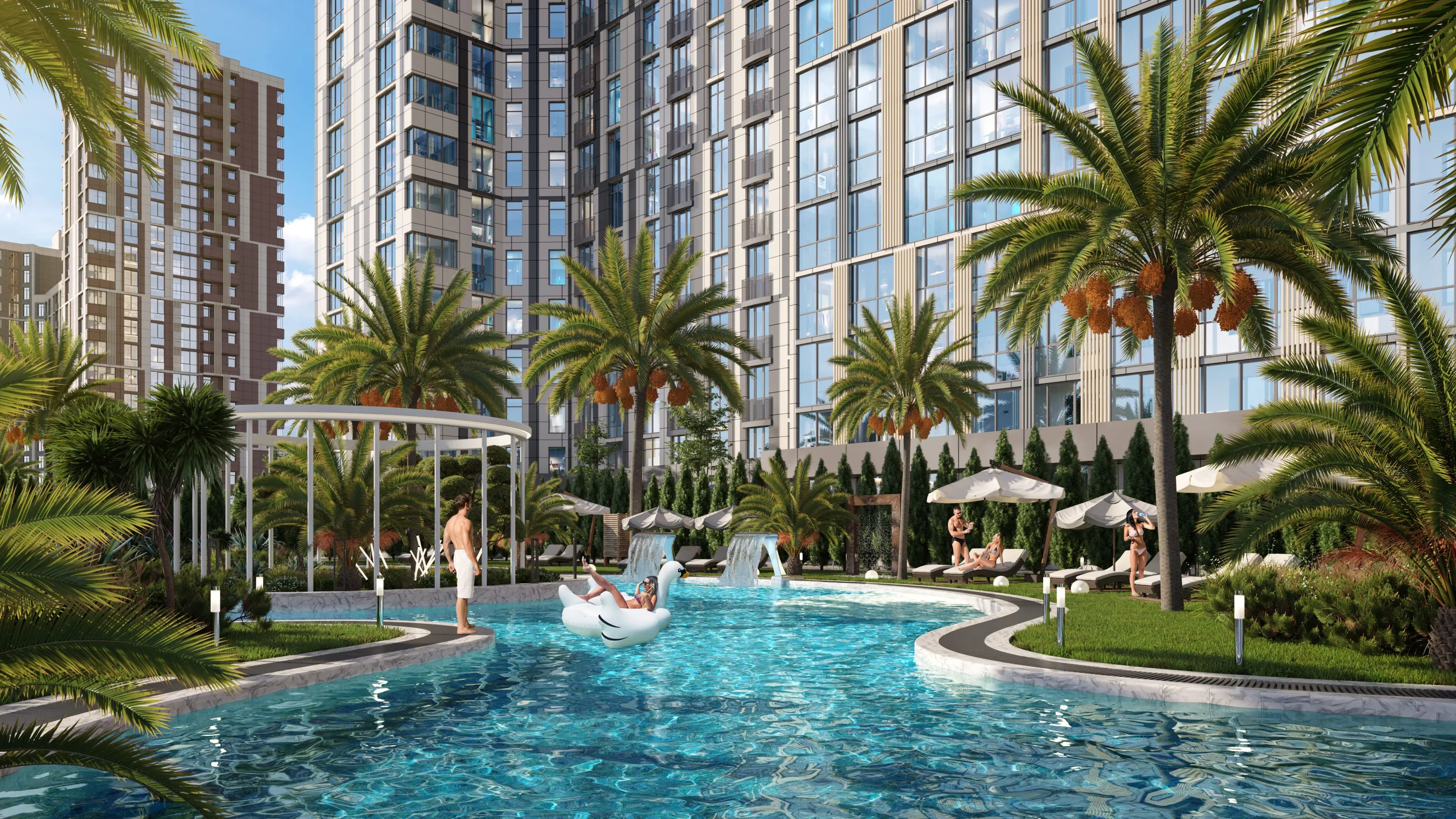 Планировка 1-комнатной квартиры 43.38 м² в ЖК ЖК Светский лес, г. Сочи — фото 2