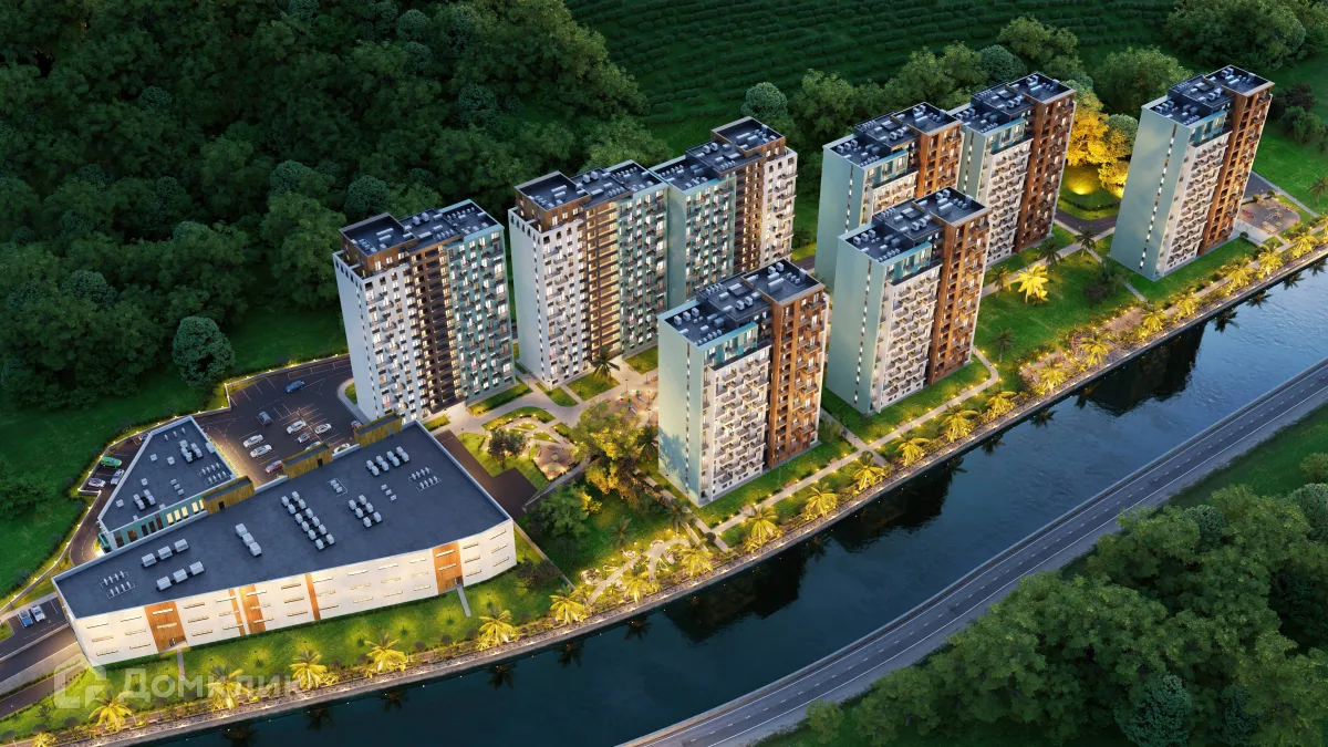 Планировка студии квартиры 33.9 м² в ЖК ЖК "Чайные холмы", г. Сочи — фото 1