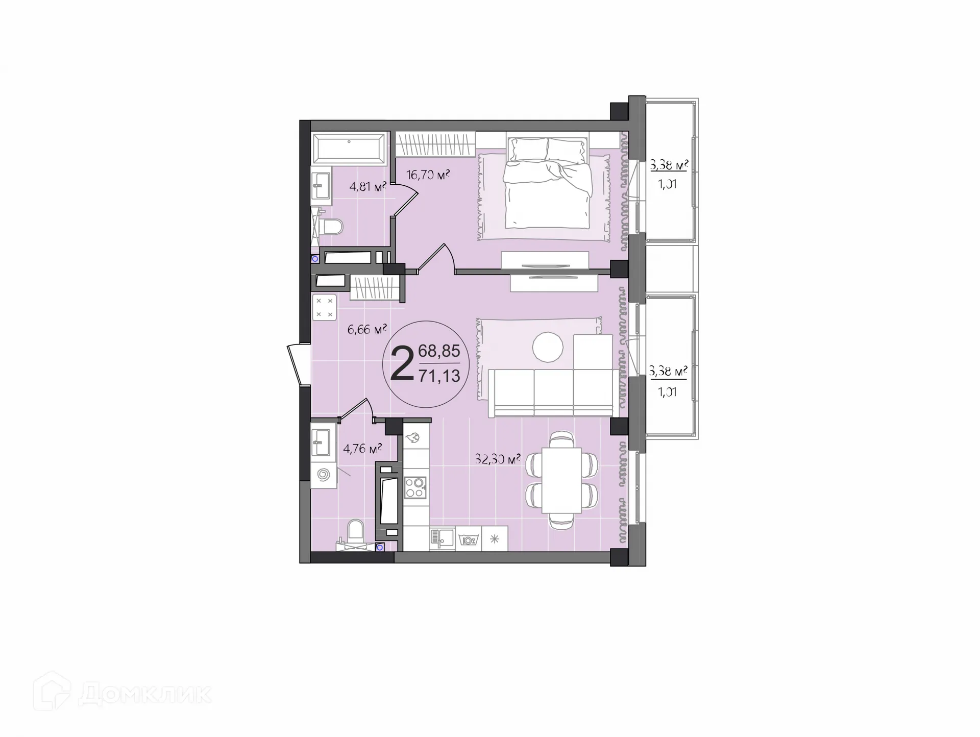 Фото квартиры в ЖК Манхэттен