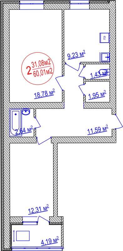 Квартира в ЖК "CЕМЕЙНЫЙ"
