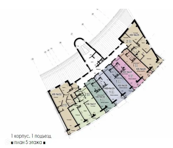 Планировка 2 комн. в ЖК Александровский Парк