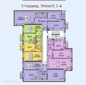 Планировка 2-комнатной квартиры 62.83 м² в ЖК "Маяковский", г. Азов — фото 1