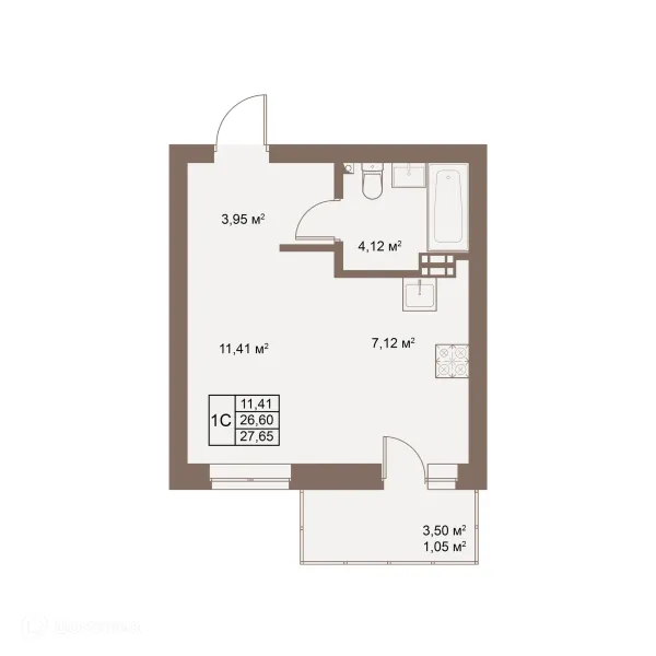 Планировка Студия в ЖК Покровский парк