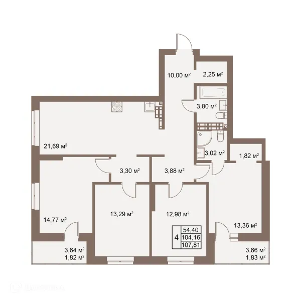 Планировка 4 комн. в ЖК Покровский парк