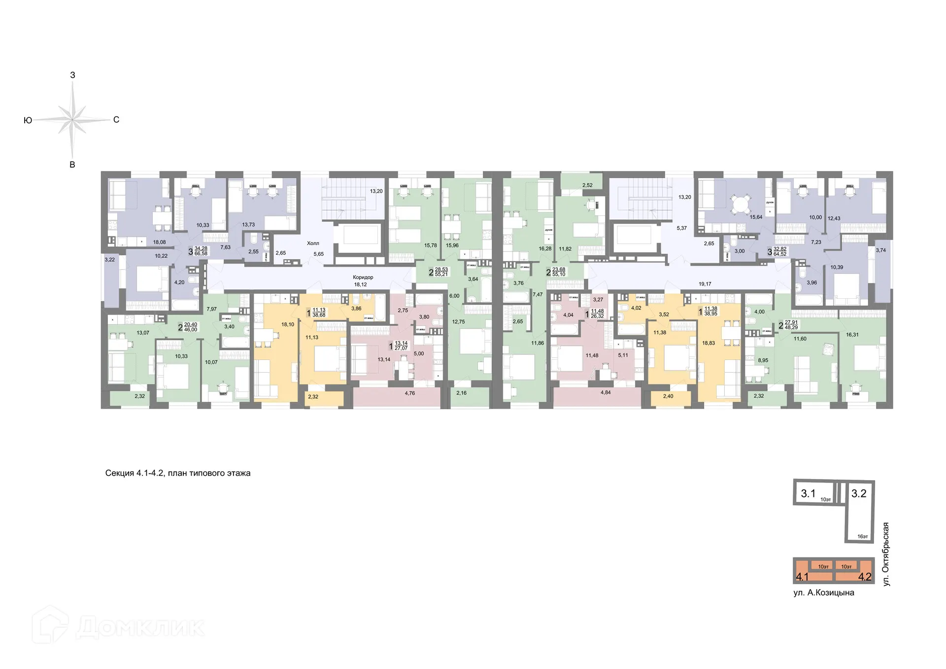Планировка студии квартиры 28.4 м² в ЖК "VENEZIA (Венеция)", г. Верхняя Пышма — фото 2