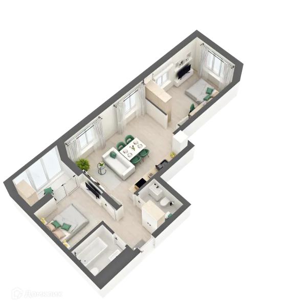 Планировка 2 комн. в ЖК ЛАЙФ