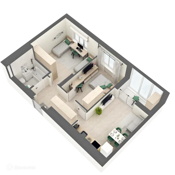 Планировка 2 комн. в ЖК ЛАЙФ