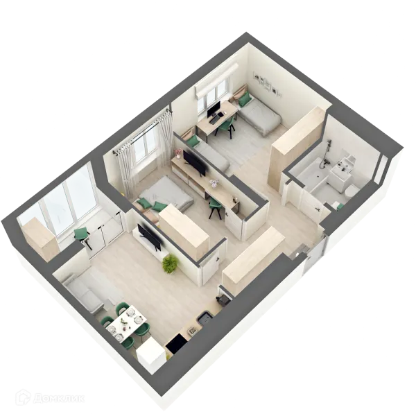 Планировка 2 комн. в ЖК ЛАЙФ