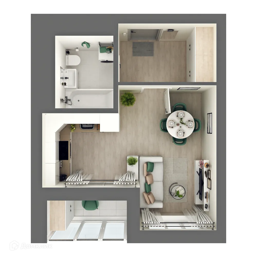 Планировка студии квартиры 28.16 м² в ЖК ЛАЙФ, г. Нефтекамск — фото 1