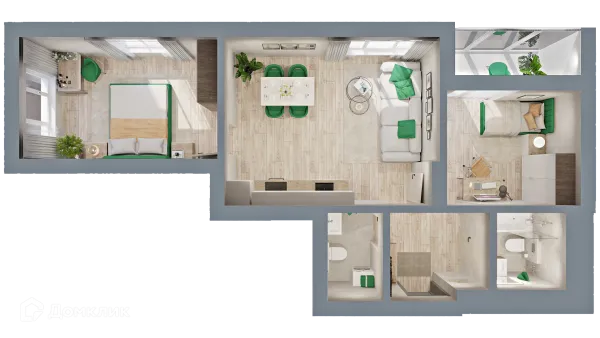 Планировка 2 комн. в ЖК ЛАЙФ