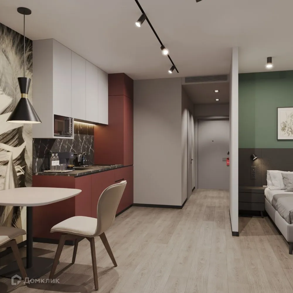 Планировка студии квартиры 29.35 м² в ЖК АЭРОН, г. Новосибирск — фото 7