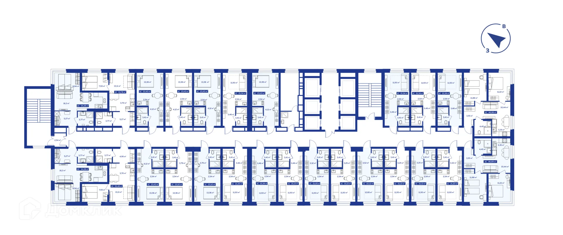 Планировка студии квартиры 20.41 м² в IQ aparts (АйКью апартс), г. Новосибирск — фото 2