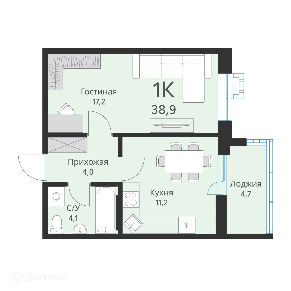 Фото квартиры в ЖК "Ежевика"