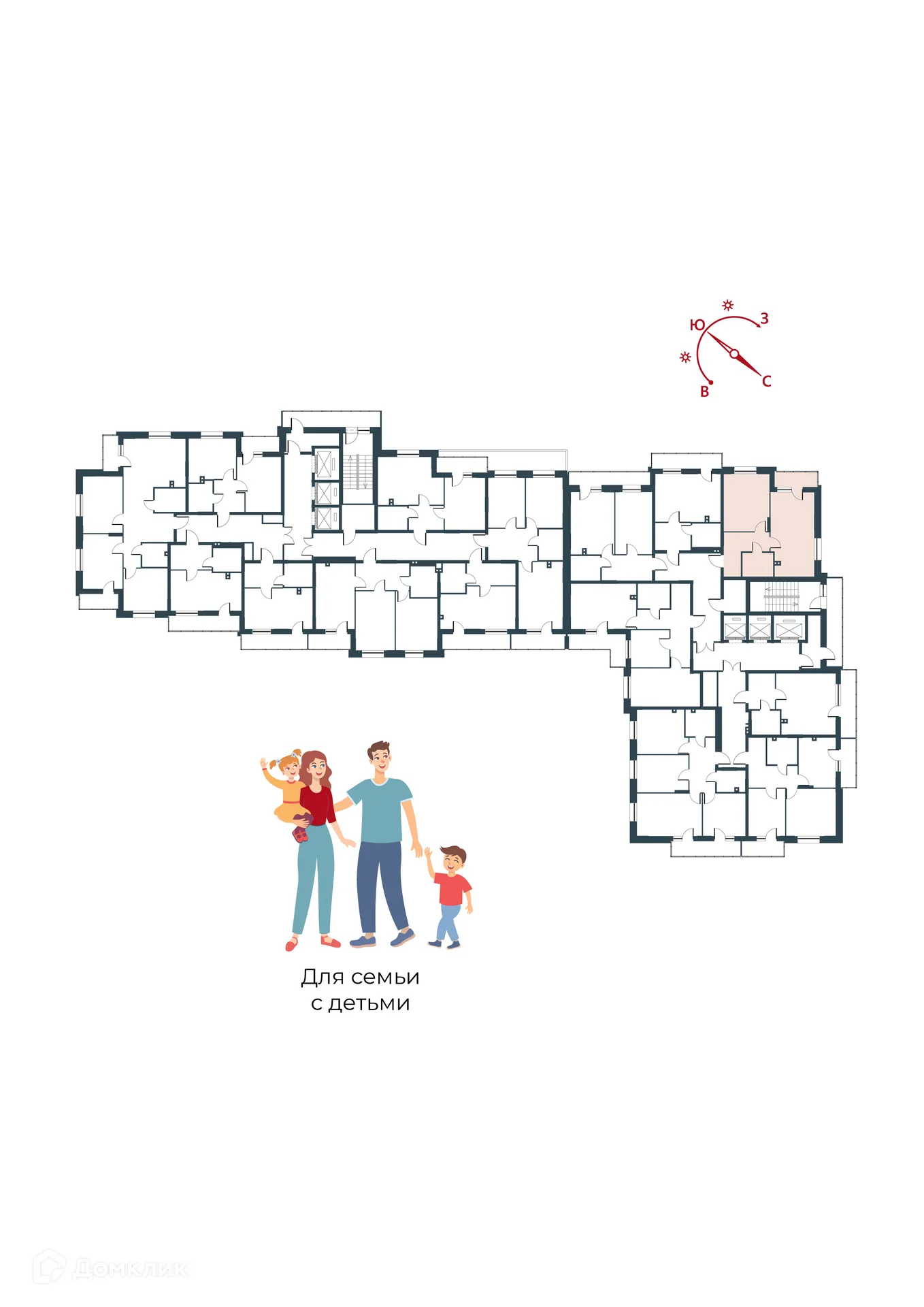Планировка 2-комнатной квартиры 55.68 м² в ЖК Рубин, г. Новосибирск — фото 2