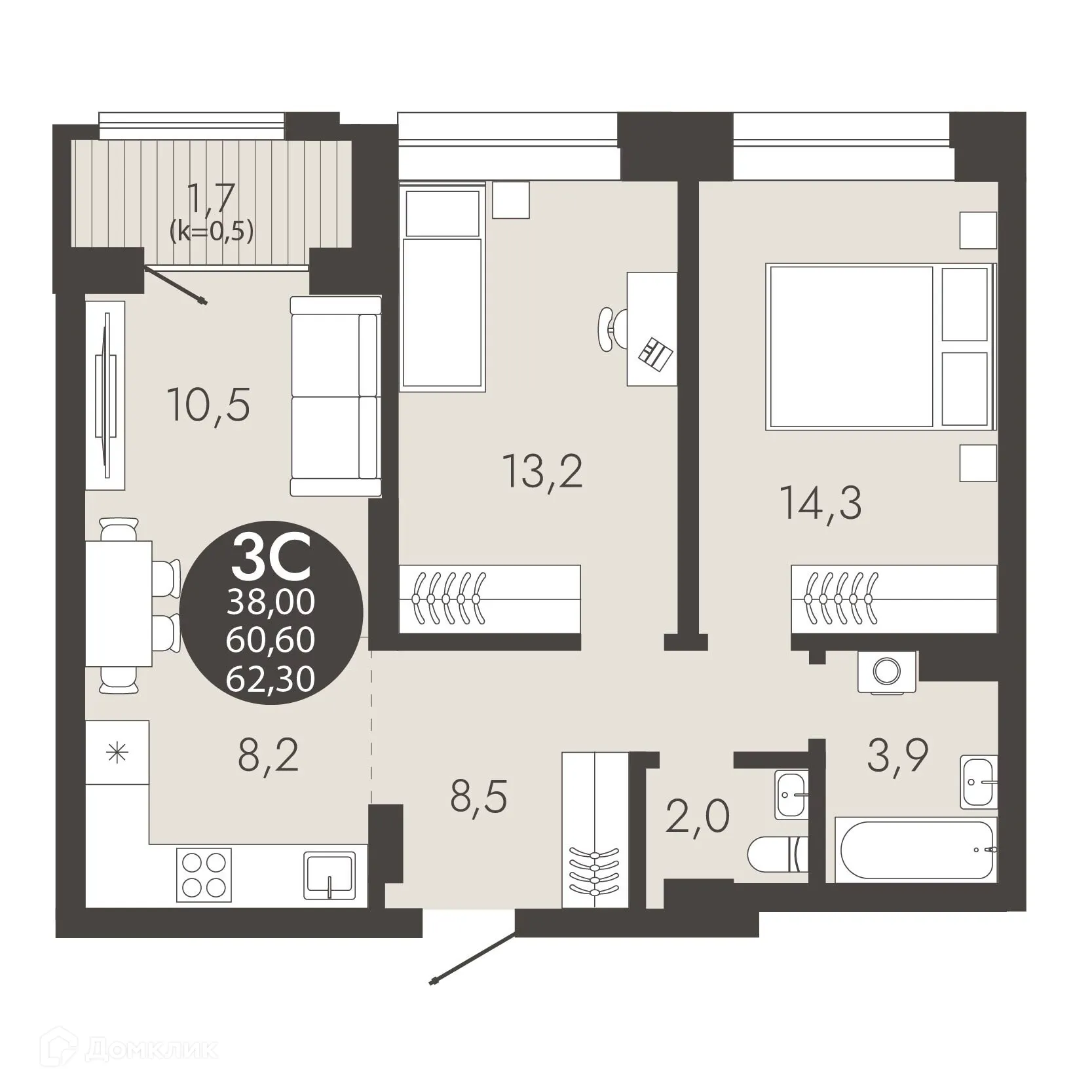 Фото квартиры в ЖК Флагман Холл