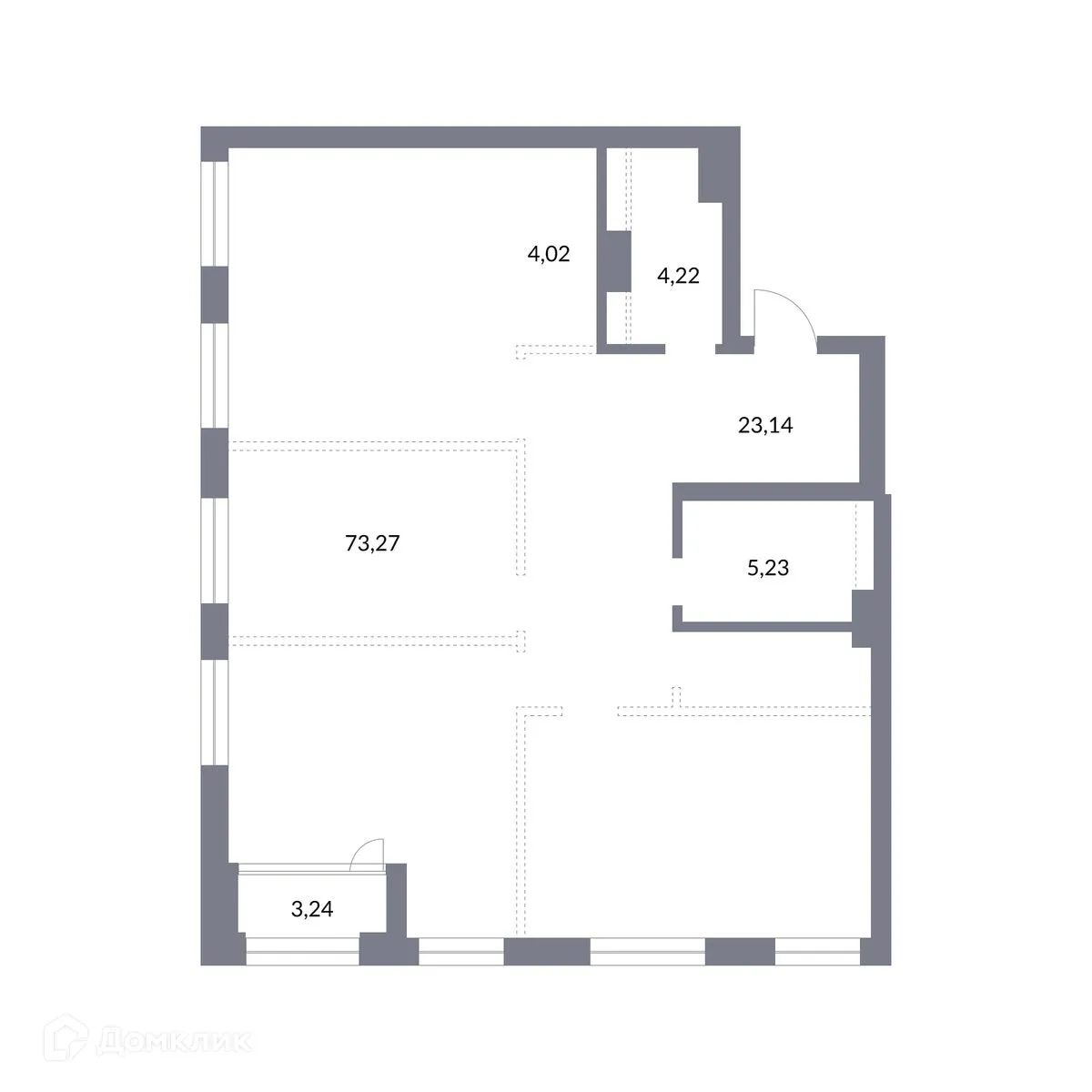 Планировка 1-комнатной квартиры 114.6 м² в ЖК "Richmond Residence (Ричмонд Резиденс)", г. Новосибирск — фото 1
