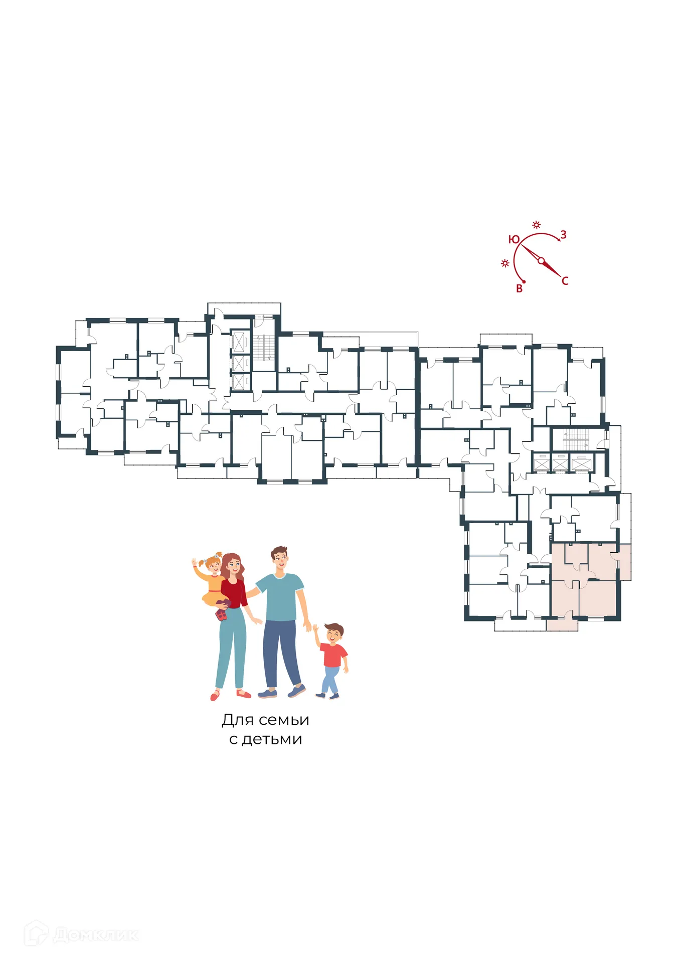 Планировка 2-комнатной квартиры 56.58 м² в ЖК Рубин, г. Новосибирск — фото 2