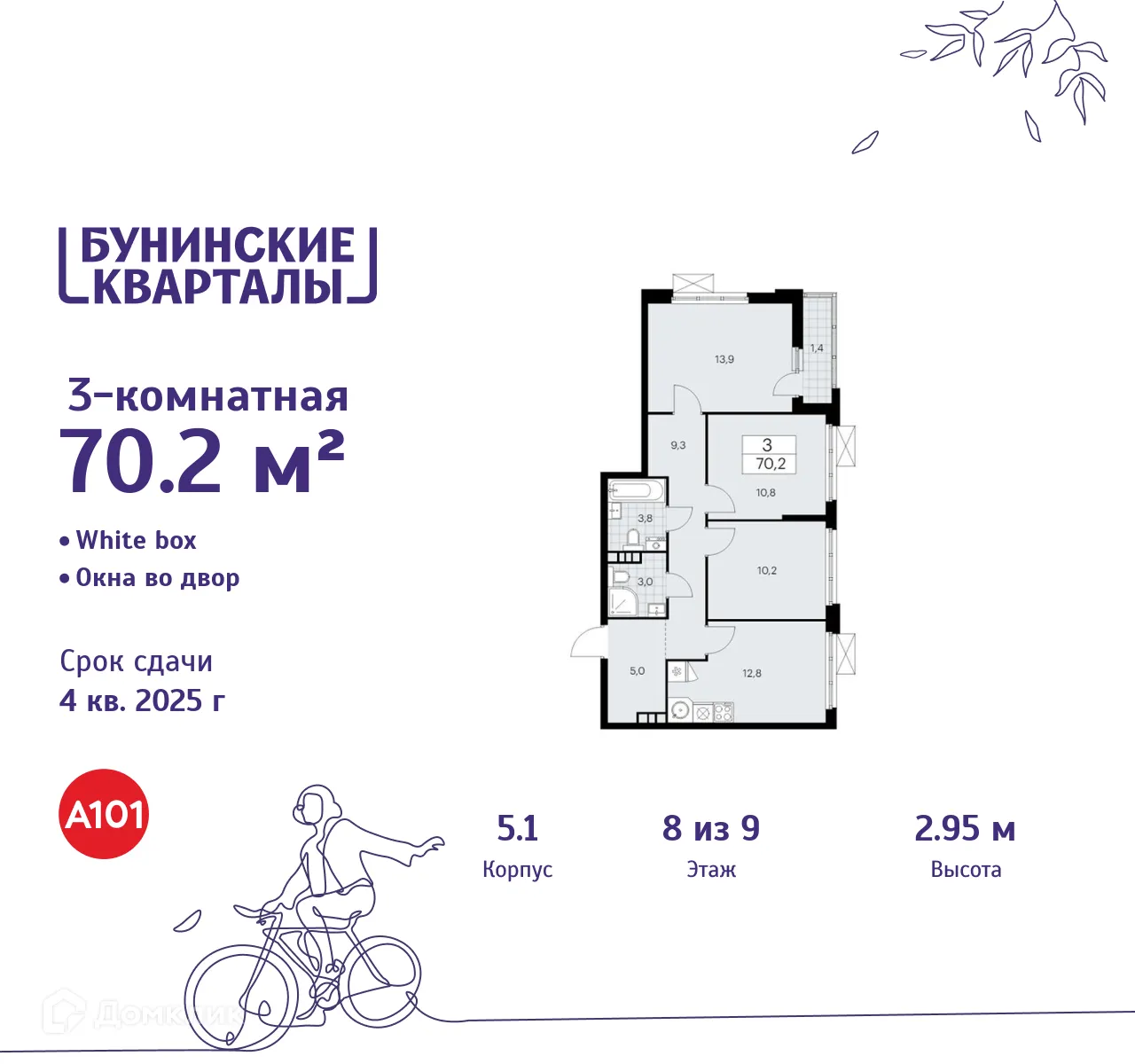 Фото квартиры в ЖК Бунинские кварталы