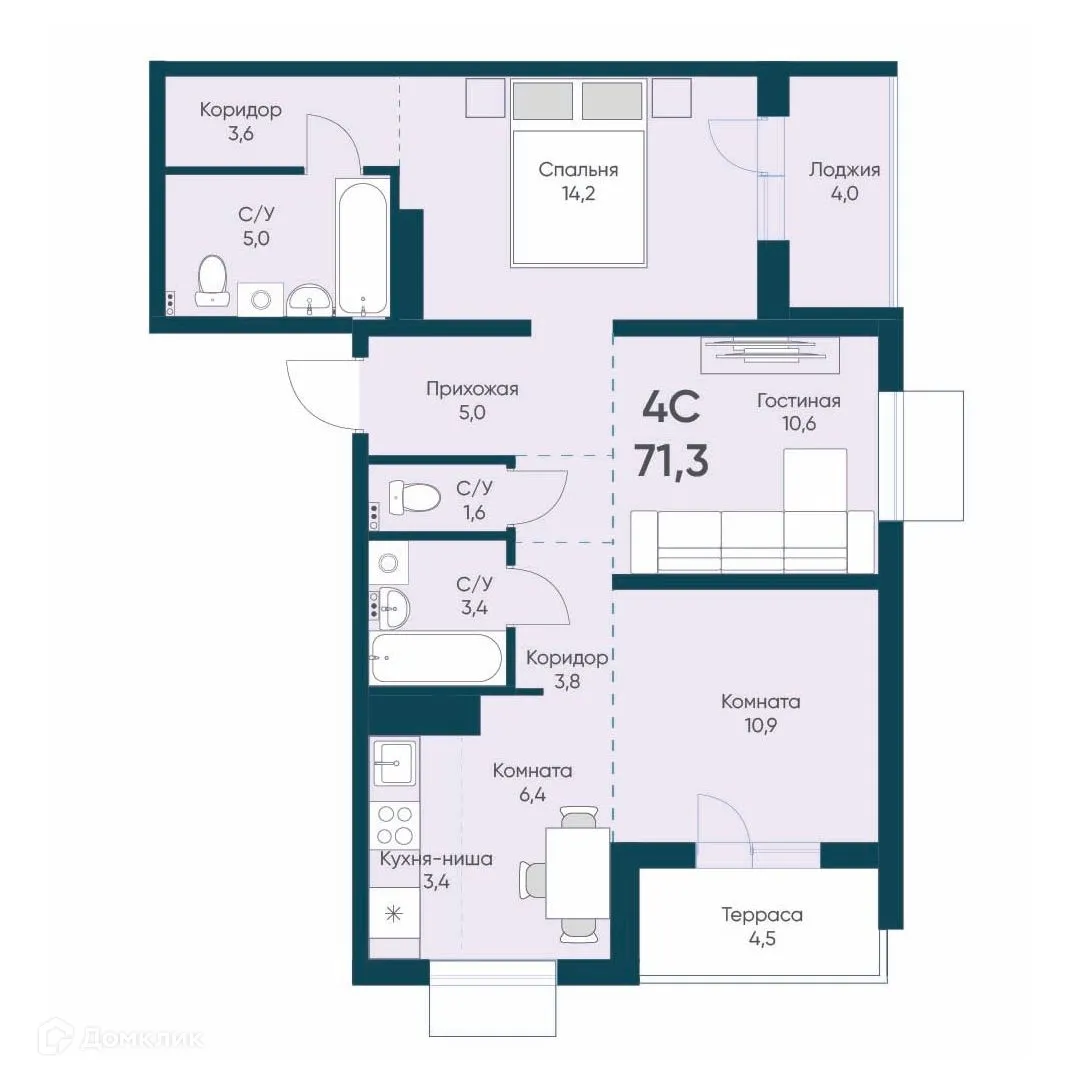 Фото квартиры в ЖК Виноград