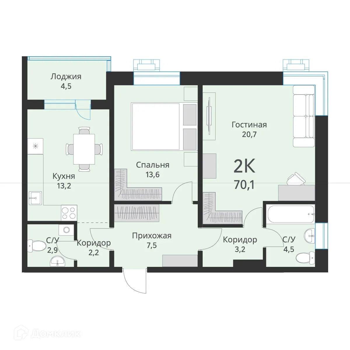 Фото квартиры в ЖК "Ежевика"