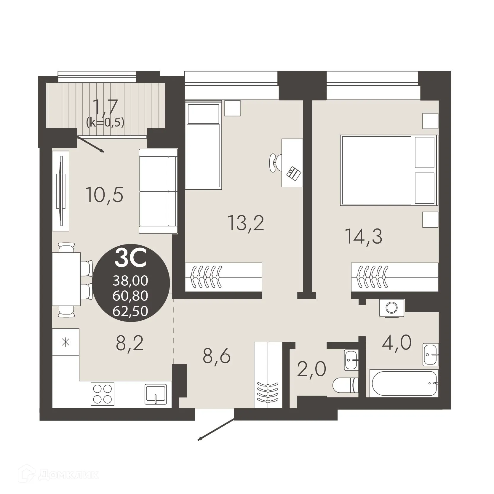 Фото квартиры в ЖК Флагман Холл