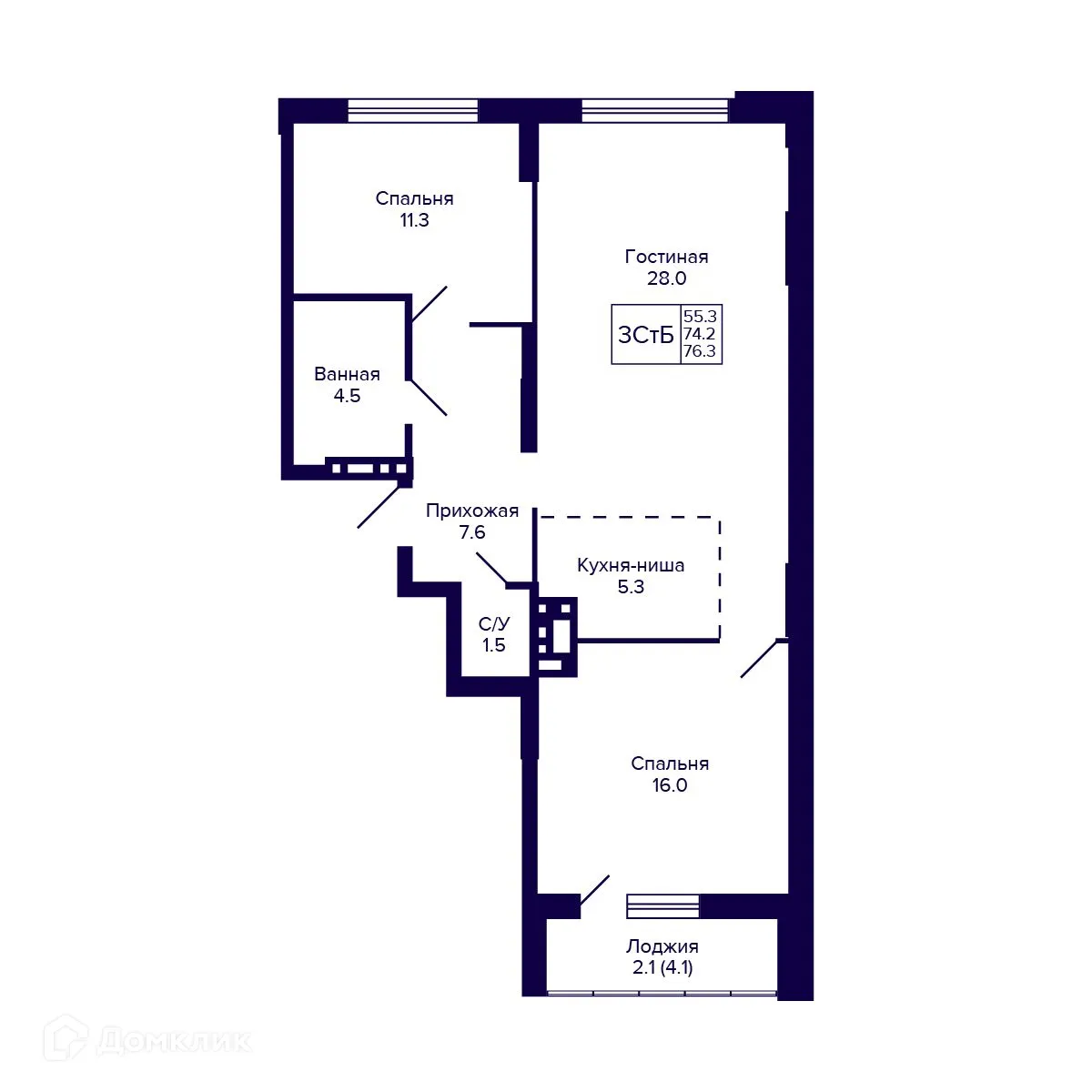 Фото квартиры в ЖК  GORIZONT  (ГОРИЗОНТ)