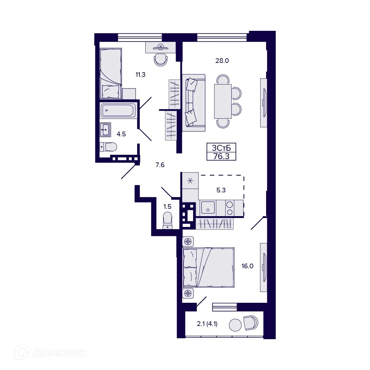 Фото квартиры в ЖК  GORIZONT  (ГОРИЗОНТ)